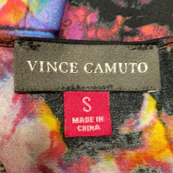 Vince Camuto Sleeveless Abstract Print Cowl Neck Tank Top Tie Shoulder Details - Picture 7 of 11